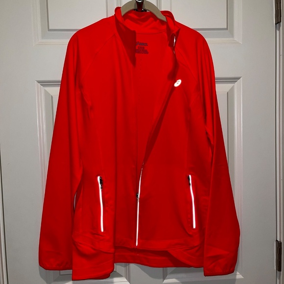 Asics womens running packable jacket size large reflective coral reef color NWT - Picture 5 of 6